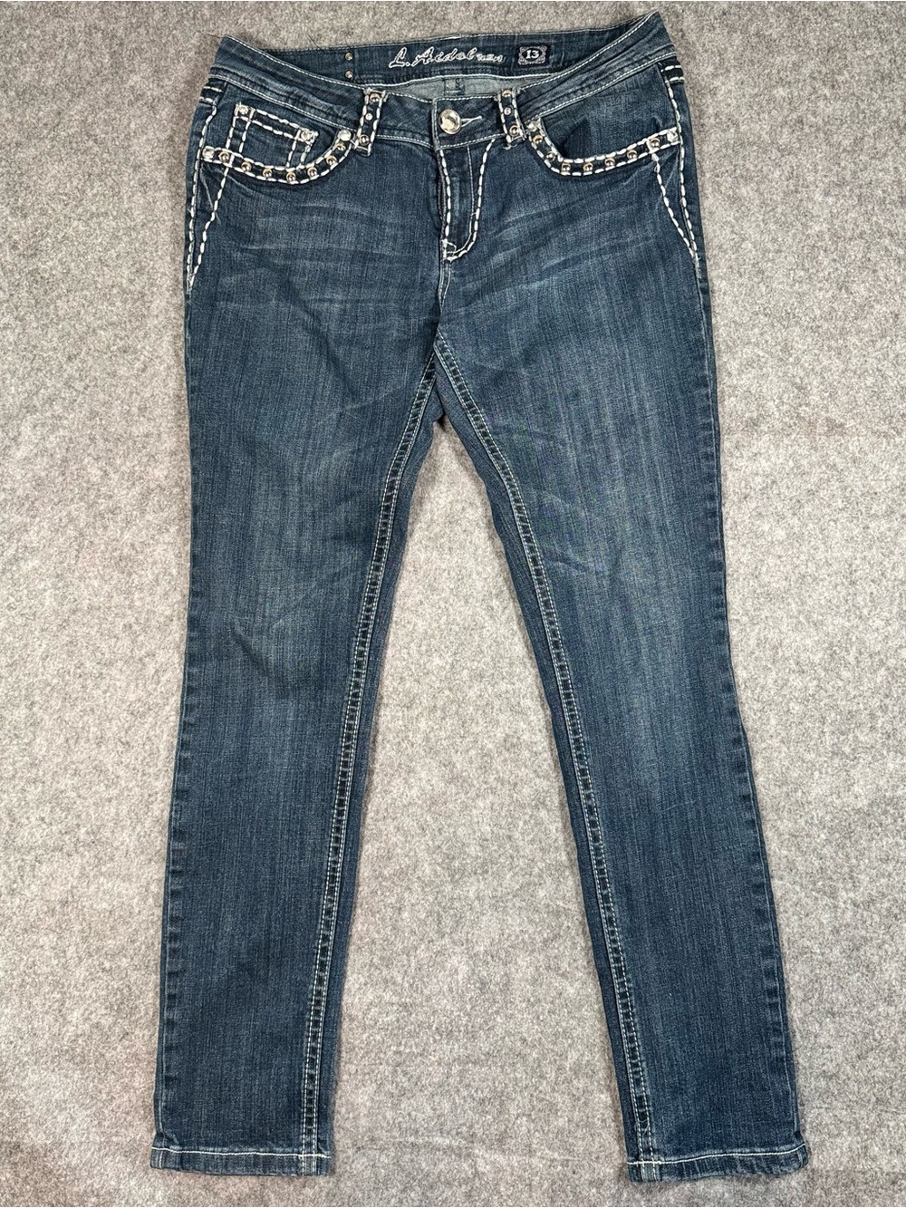 Y2K L.A. Idol Size 13 Studded Embellished Dark Wash Jeans